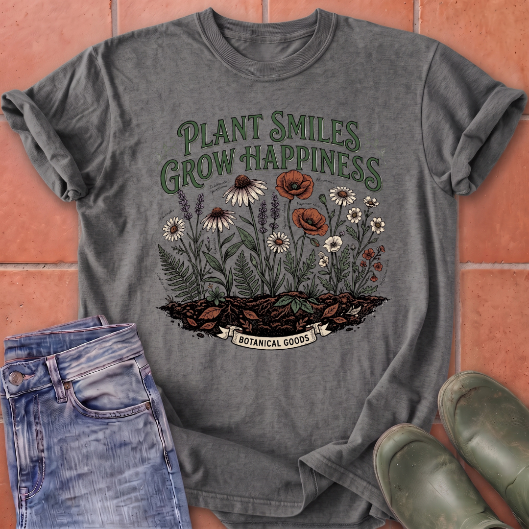 Plant Smiles Grow Happiness T-Shirt