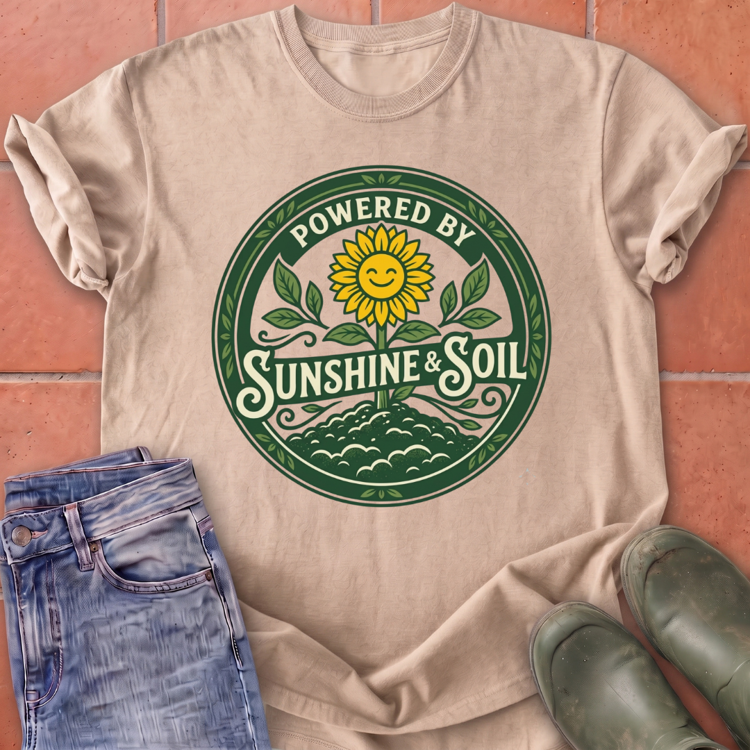 Powered by Sunshine & Soil T-Shirt