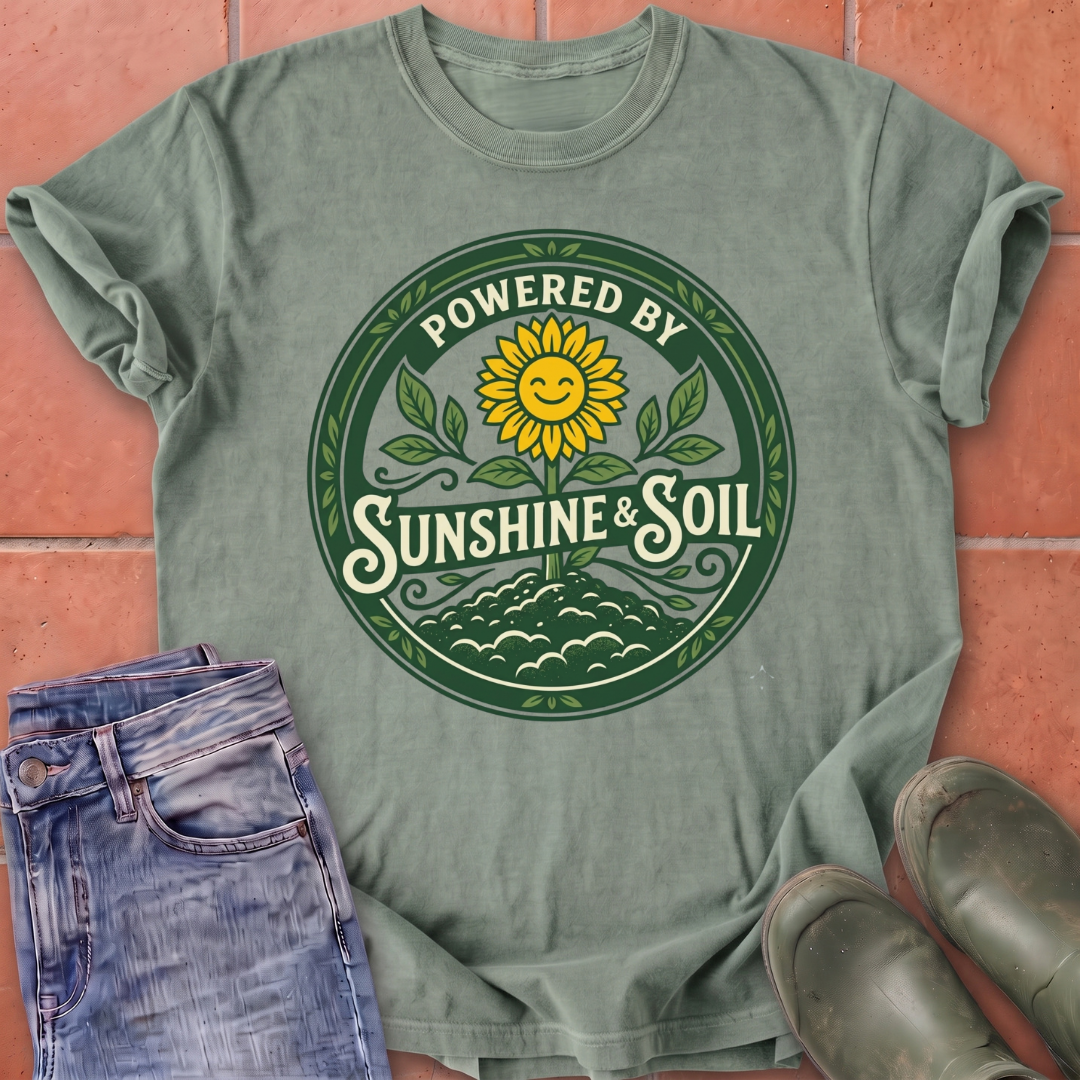 Powered by Sunshine & Soil T-Shirt