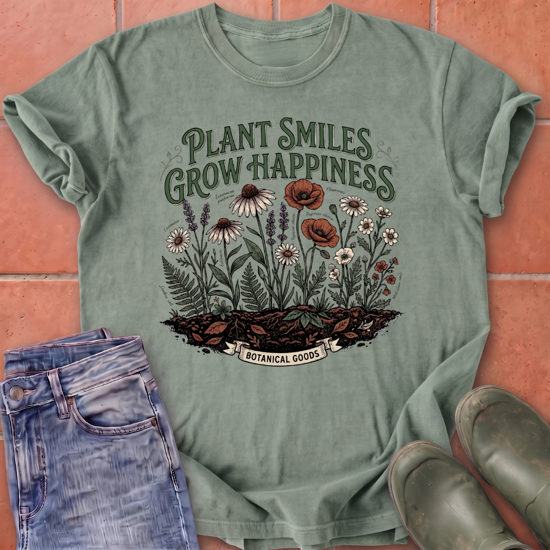 Plant Smiles Grow Happiness T-Shirt