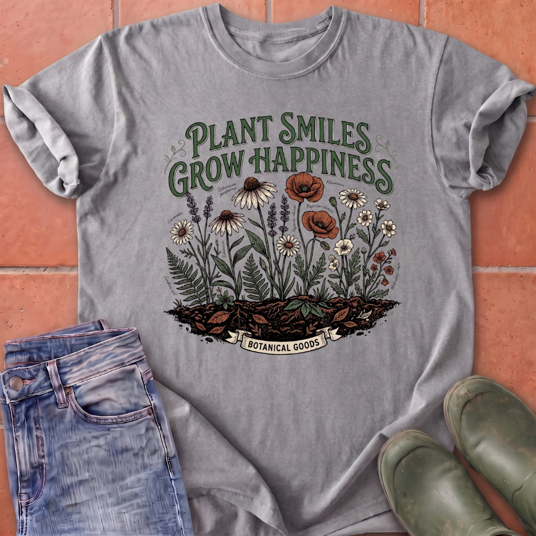 Plant Smiles Grow Happiness T-Shirt