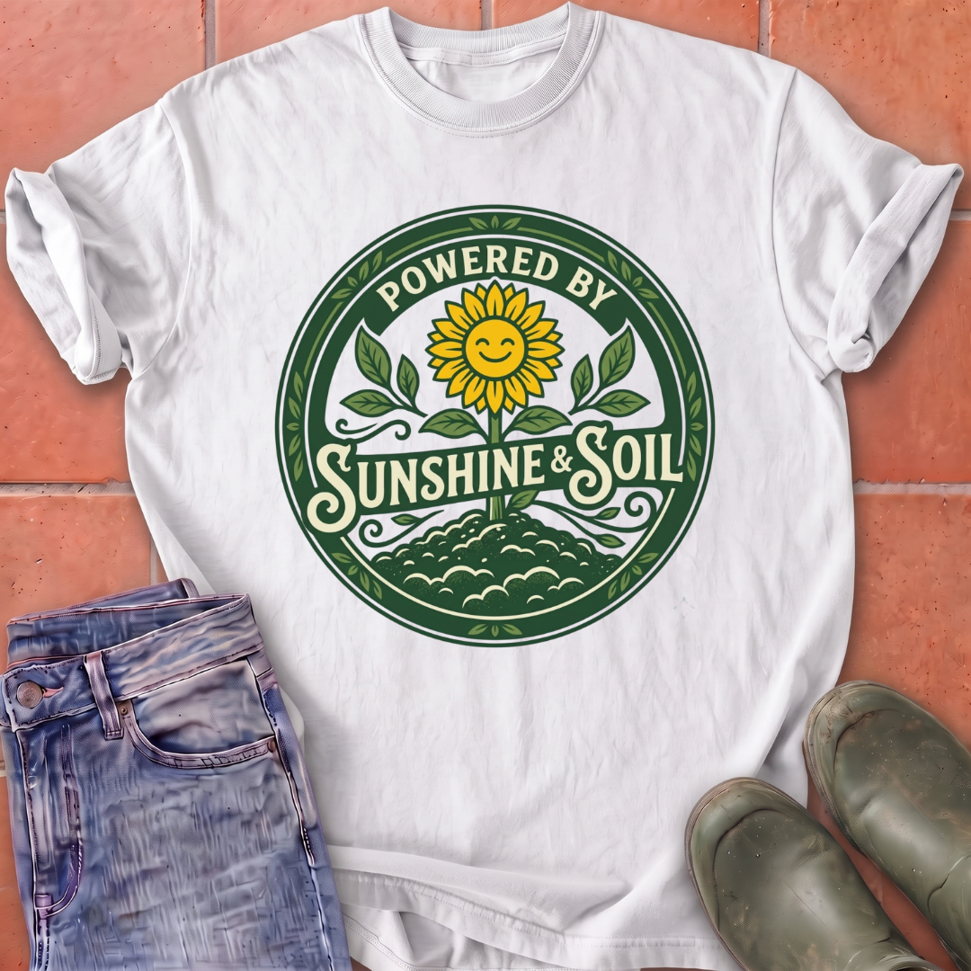 Powered by Sunshine & Soil T-Shirt